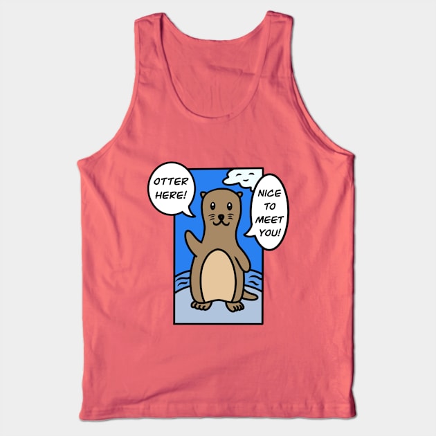 Cute cartoon otter Tank Top by Andrew Hau